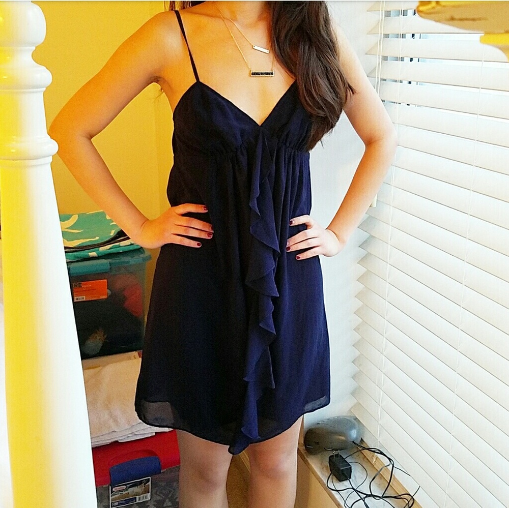 Anthropologie navy dress